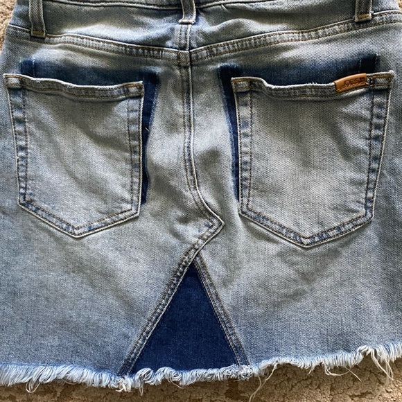 Joe’s Jeans | Denim asymmetrical distressed jean mini skirt - Picture 6 of 8